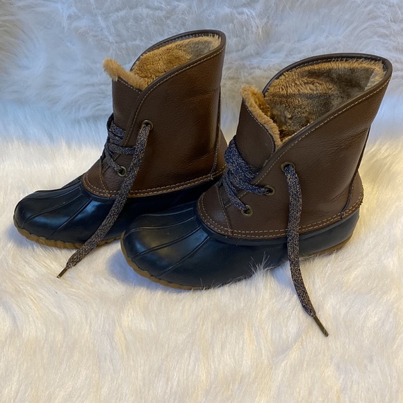 The Original Leather Sporto Genuine Duck with Faux Fur Boots size 7 - Picture 4 of 9